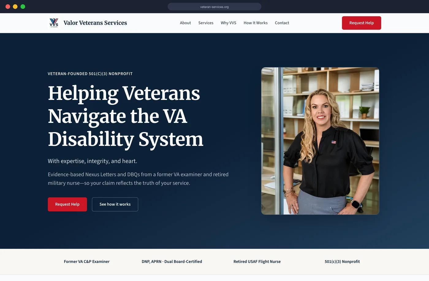 Valor Veterans Services — HIPAA-compliant veteran claims intake site